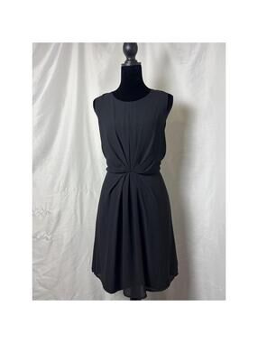 Naked Zebra Black Twist Front Sleeveless Tie Back Cocktail Dress Small LBD